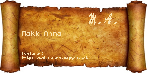 Makk Anna névjegykártya